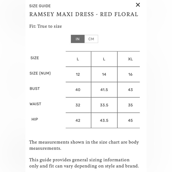 Ramsey Maxi Dress - Red Floral In A Size Large - Picture 8 of 8